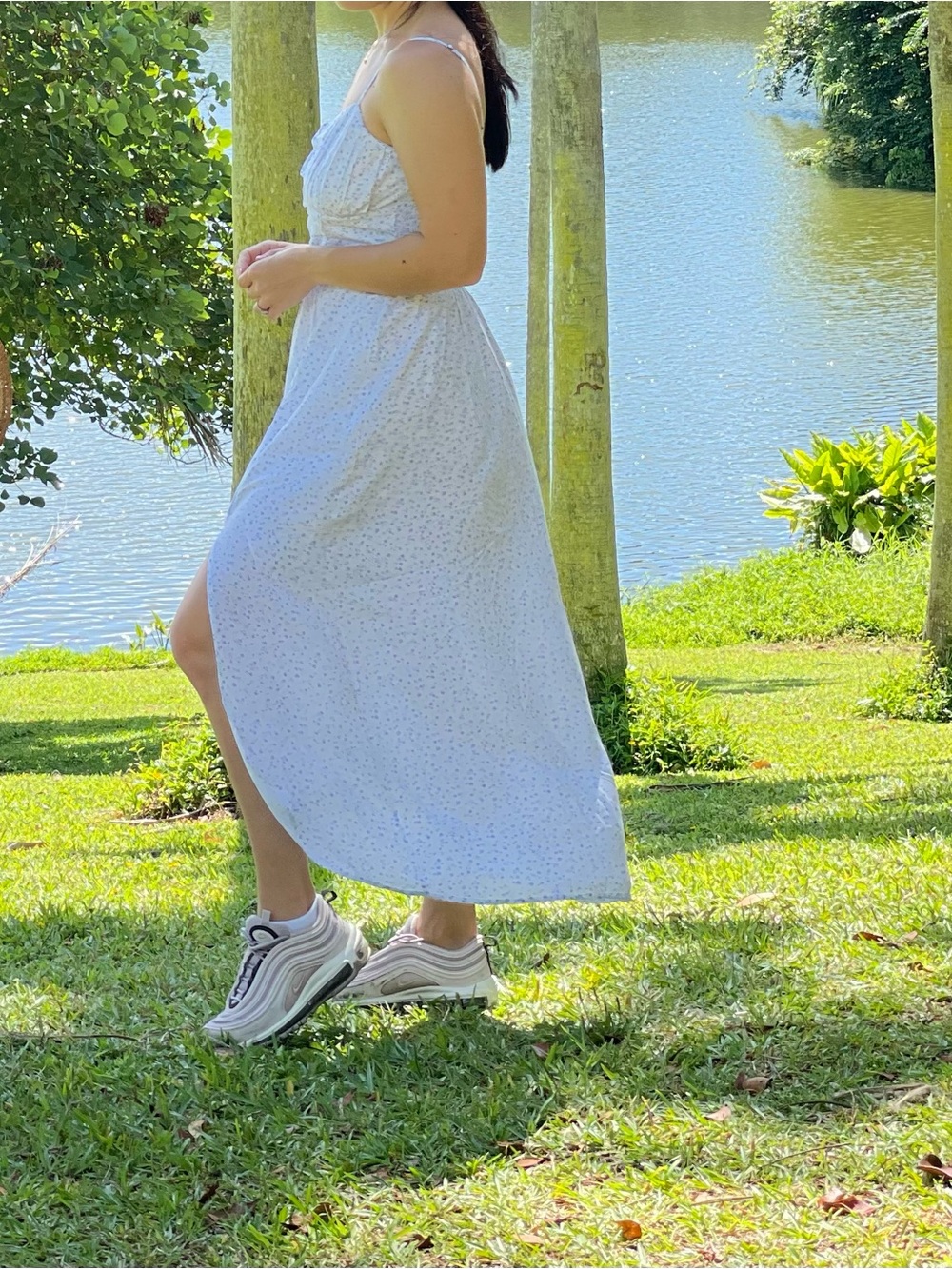Hollister White Eyelet Maxi Dress
